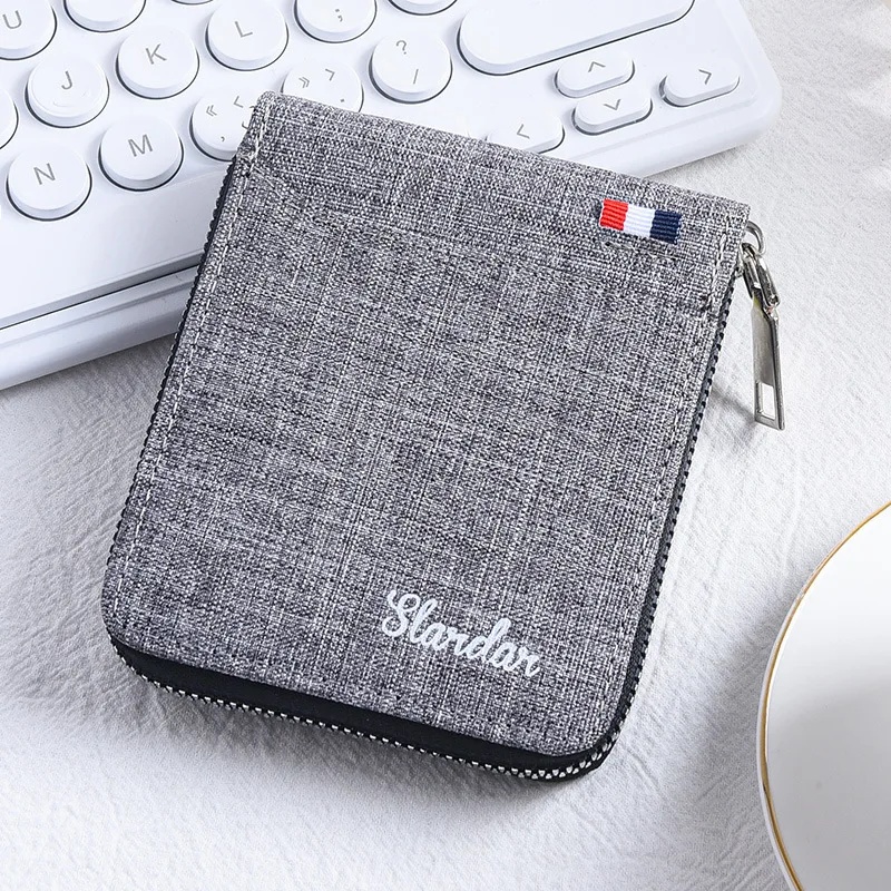 New Men's Short Zippered Wallet Small Purse Women's Card Holder Youth Student Trend