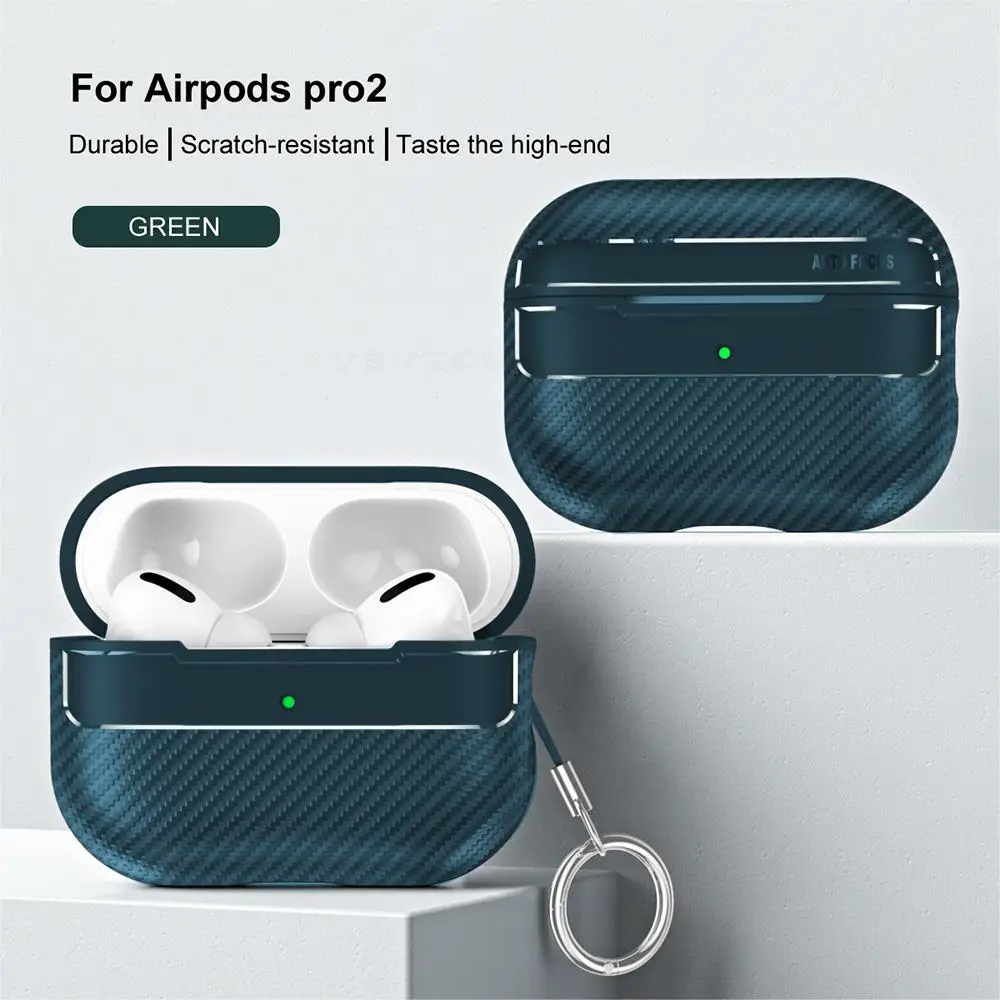 Carbon Fiber Earphone Cover with Hook - Compatible with AirPods Pro
