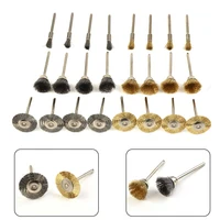 24Pcs Brass Brush Steel Wire Wheels Brushes Drill Rotary Tools Polishing Rotary Tools Metal Rust Removal Brush Set Hand Tools 2