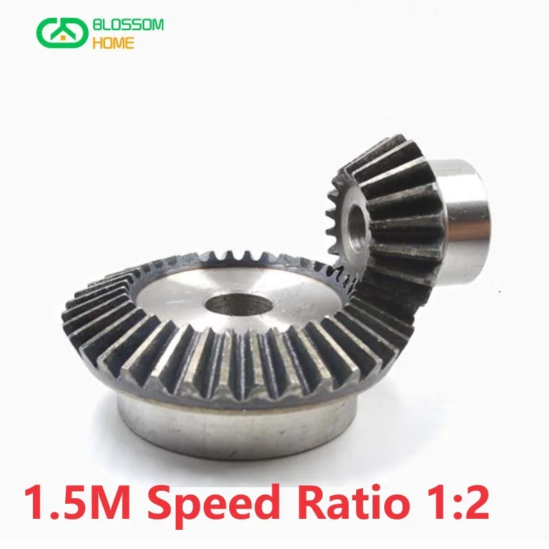 Transmission gear 1.5M 1:2 bevel gear 15T 16T 18T 20/30/32/36/40 teeth straight bevel gears 90 degrees drive