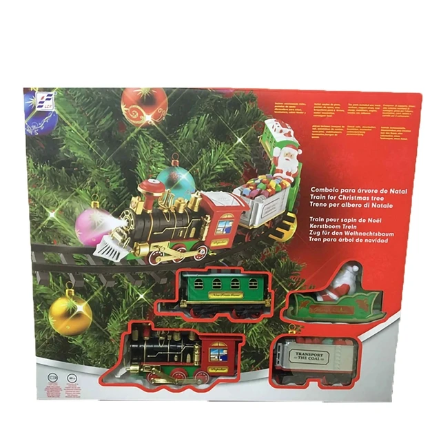 Christmas Train Electric Toys Christmas Tree Decoration Train Track Frame Railway Car with Sound&Light Rail Car Christmas Gifts 6