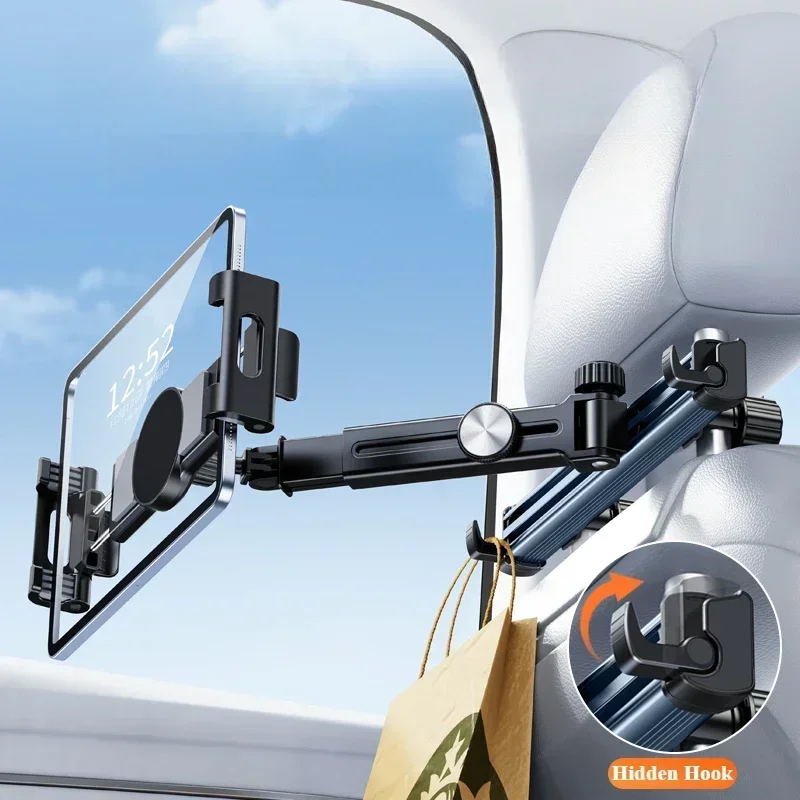 Supporto per Tablet da Auto con Braccio Estensibile per Poggiatesta, Montaggio sul Sedile Posteriore per Bambini e Adulti, Dispositivi da Viaggio iPad - Image 2