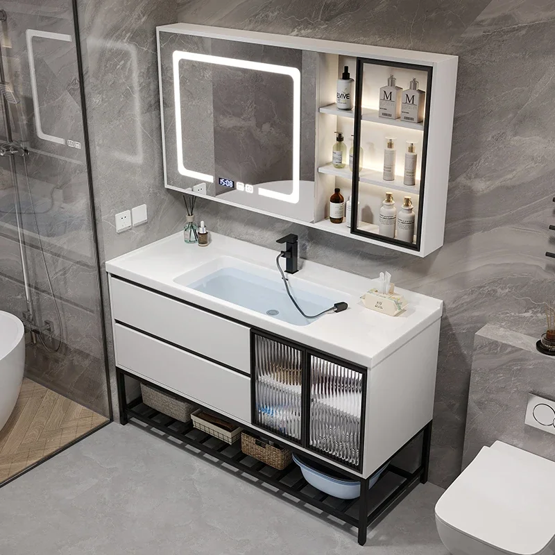 

Wooden Bathroom Cabinet Mirror Modern Luxury Storage Bathroom Cabinet Modern Washbasin Small Badezimmer Schrank Home Furniture