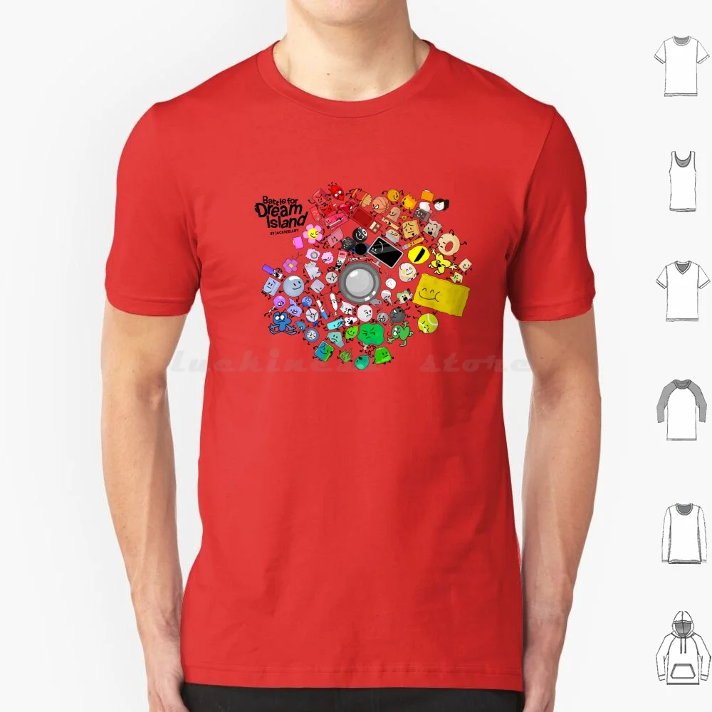 Battaglia Per Dream Island Cast Murale T Shirt Big Size 100% Cotone Bfdi Battle For Dream Island Bfb Battle For Bfb Tpot The Power