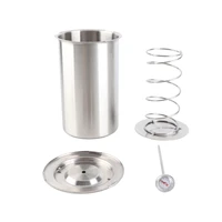 Stainless Steel Ham Maker, Healthy Homemade Deli Meat Press, Kitchen Bacon Mold Boiler Pot Pan Stove with Thermometer 1
