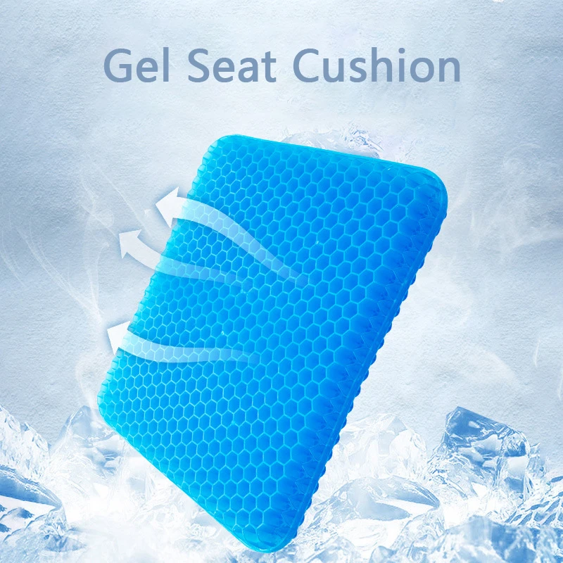 

Seat Cushion Breathable Butt Pad Ice Pad Gel Honeycomb Ddesign Nonslip Wearresistant Soft Home Office Cushion Car Seat Universal