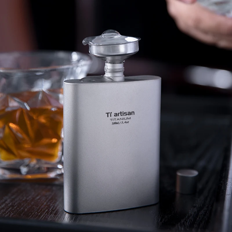 Pure Titanium Mini Wine Flask 3