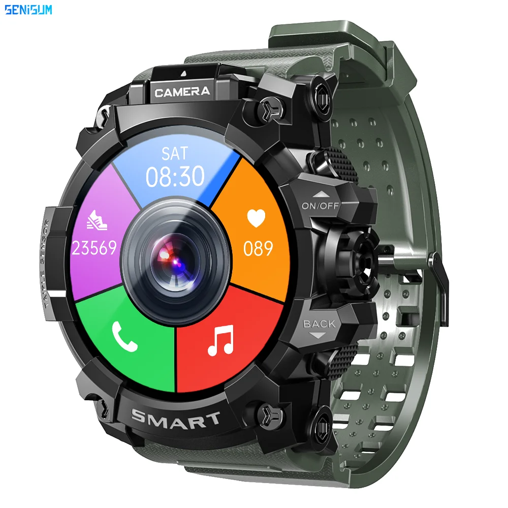 

Fashion Men Smart Watches 4G Network 5MP Camera 1.6'' Android 9.0 4GB 64GB Outdoor Sports Pedometer Tracker GPS Sim Call Clock