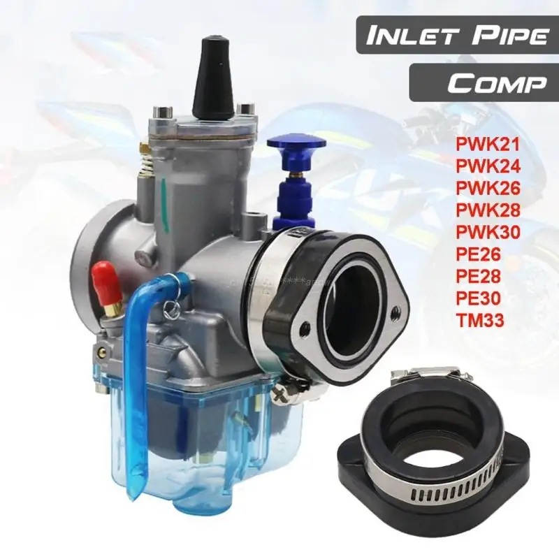 

Motorcycle Carburetor Adapter Inlet Intake Pipe Rubber Mat Fit on PWK21 24 26 28 30 PE26 28 30 TM33 Carburetor