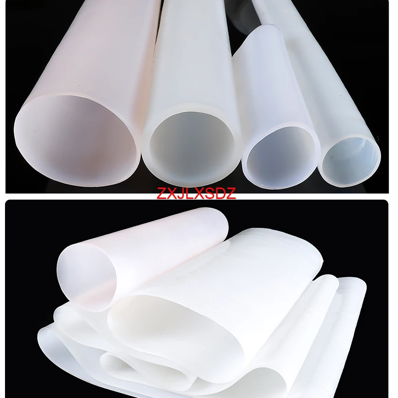 1 meter Inner diameter 20-60mm wall thickness 0.8-1.5mm silicone rubber pipe water tube high temperature resistant hose id 15 20 25 30 mm thickening fire proof tube silicone fiberglass cable sleeve high temperature oil resistant insulated pipe