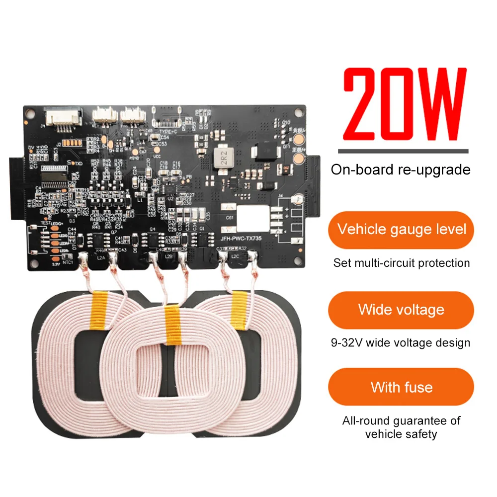 Modulo Caricabatterie Wireless 20W | Trasmettitore Ricarica Rapida Fai Da Te