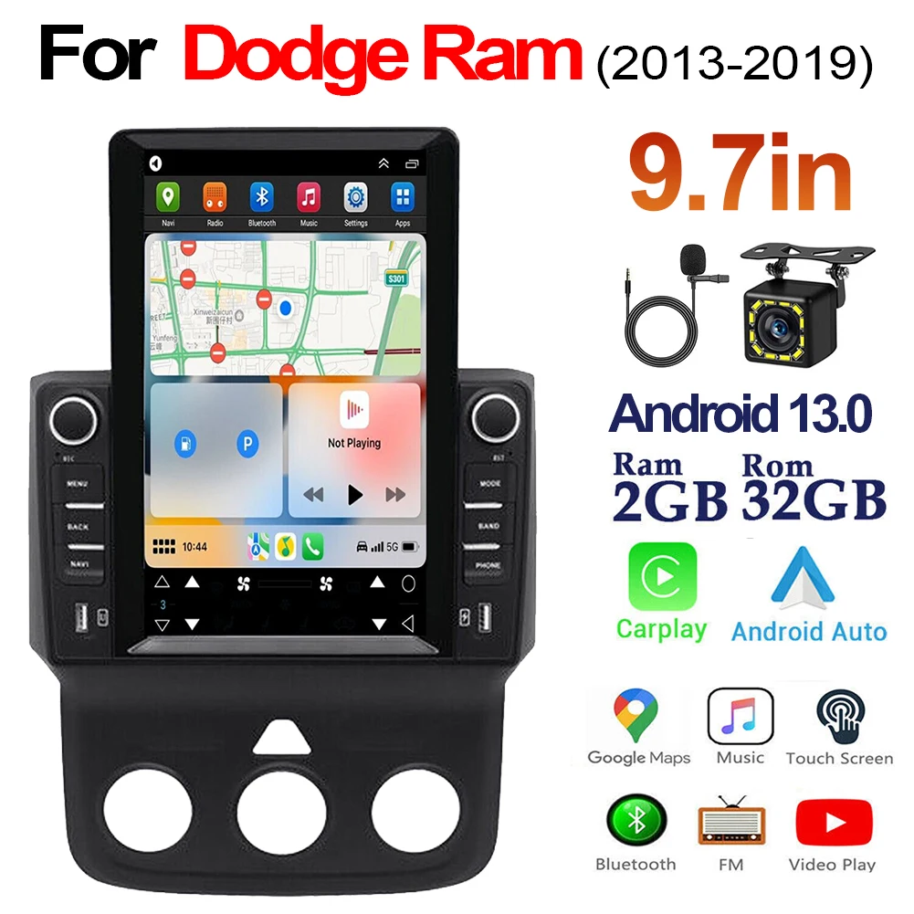 

Android 13 Car Radio Wireless Carplay 9.7'' Auto GPS Navigator Bluetooth Audio GPS Navigation Dashboard Video Recorder 32G