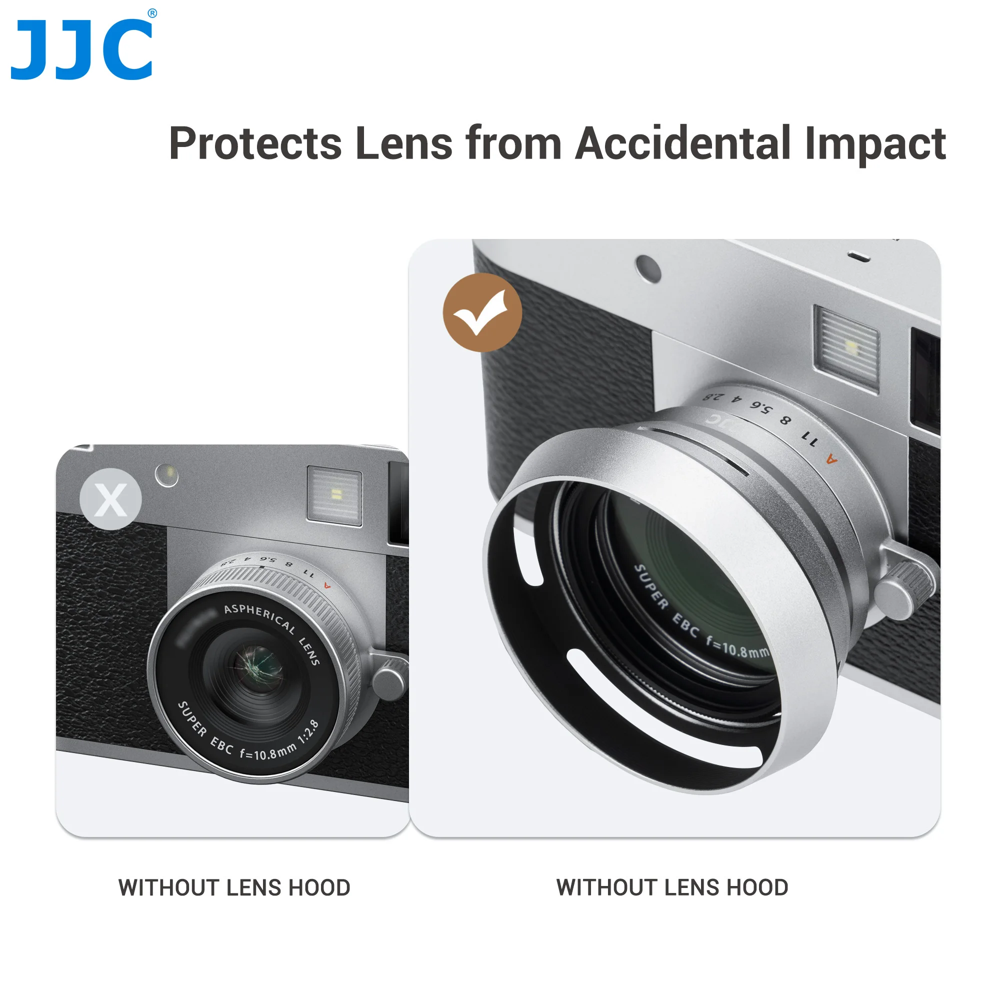 JJCメタルレンズフード、37mmフィルターアダプターリング付き