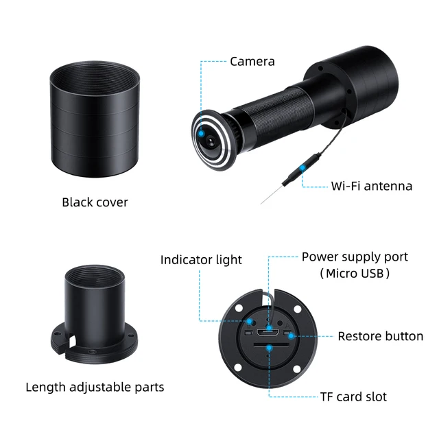 2.4/5G Wifi Video Peephole Camera Motion Detection Door Viewer Video eye Wireless Intercom Home Security Auto Record 6