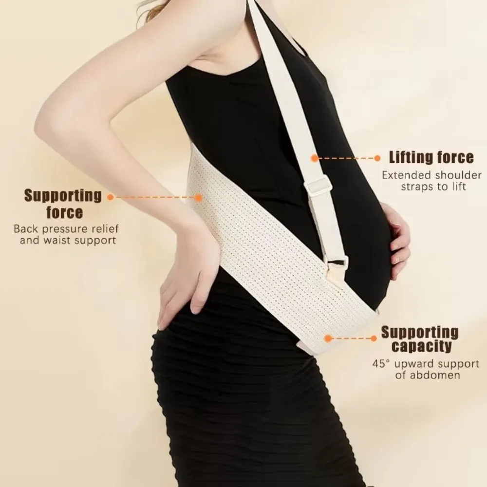 High Quality ultra-thin Maternity Belly Bands Back Adjustable Breathable Pregnancy Abdominal Binder with Shoulder Abdominal Belt