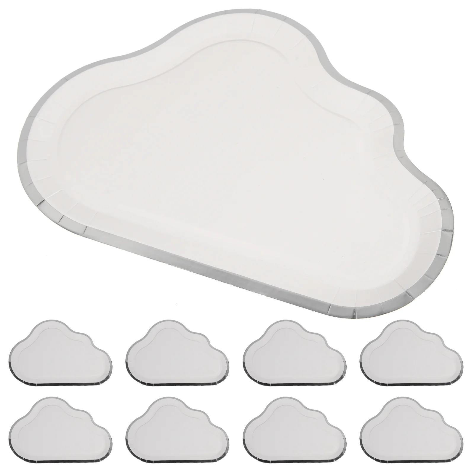 

8pcs/set Disposable Paper Plates Cloud Shaped Food Plate for Birthday Party Wedding Supplies