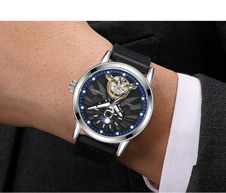 Men's Automatic Mechanical Watch With Tourbillon And Open Heart_voghion.com