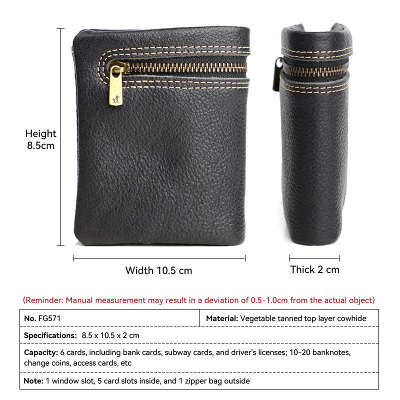 Genuine Leather Men's Wallet Casual Card Holder Wallets Male Billfold Coin Purse Short Wallet Small Money Bag Card Wallet