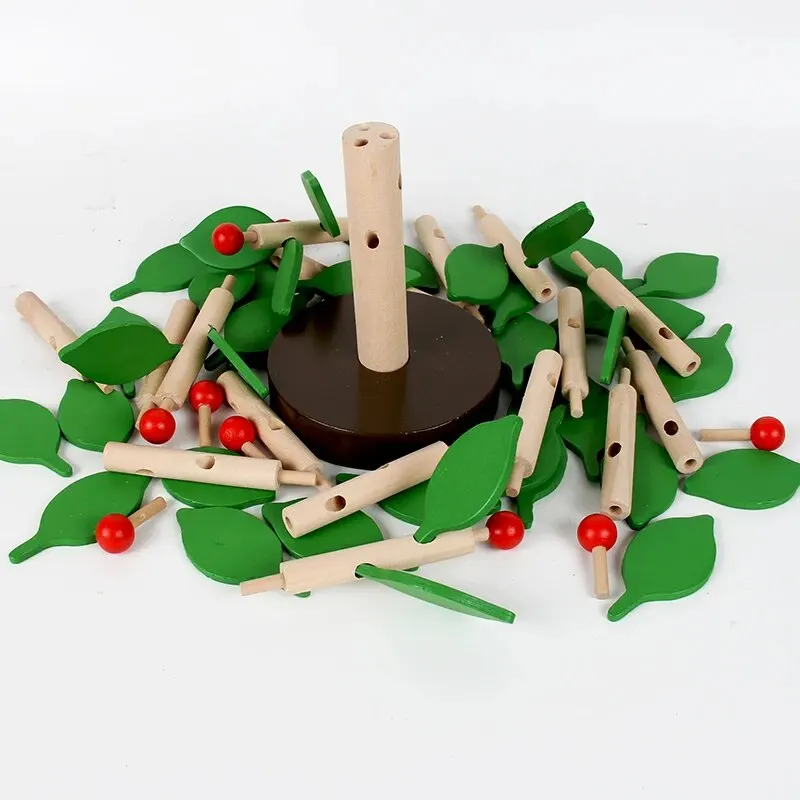 DIY Wooden 3D Puzzles Blocks Assembled Tree Model Jigsaw Puzzle Kids Montessori Games Educational Toys for Children Gift 2
