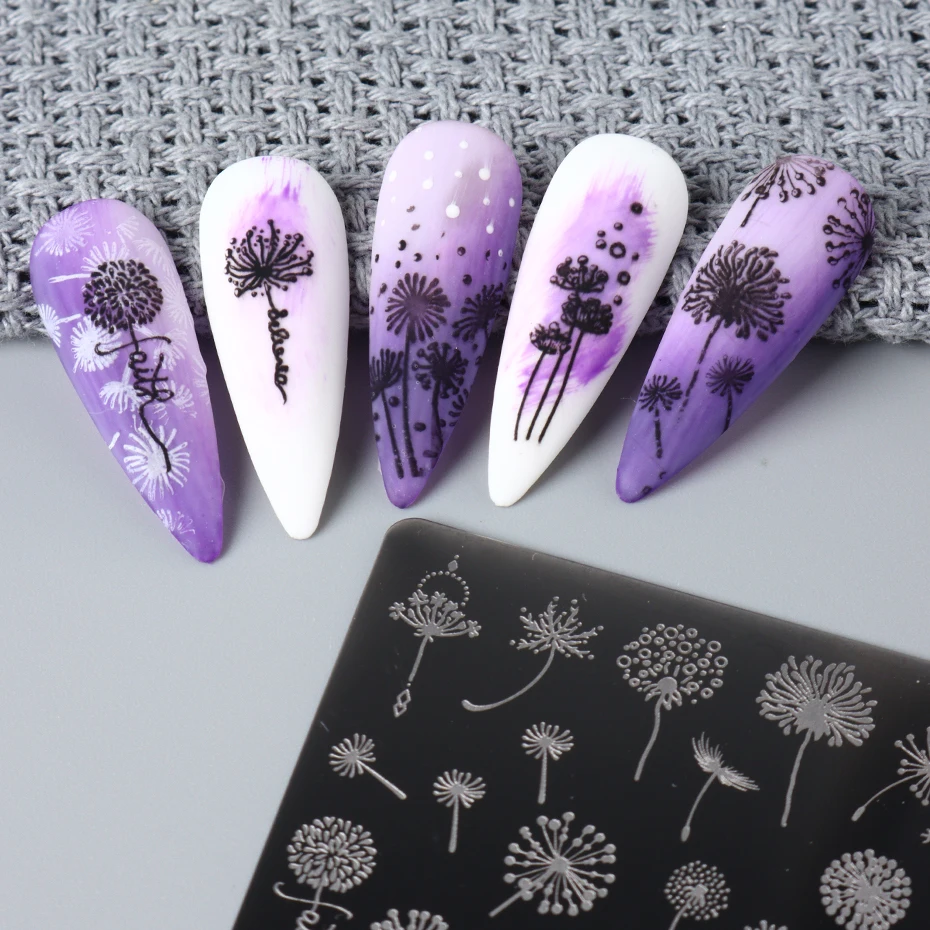 Stern-Nagelkunst-Vorlagen, Stempelplatte, französische Linie, grüne Blätter, Geometrie, Nagelstempel-Vorlagen, Schmetterling, Blumendruck-Schablonen – Detail 10