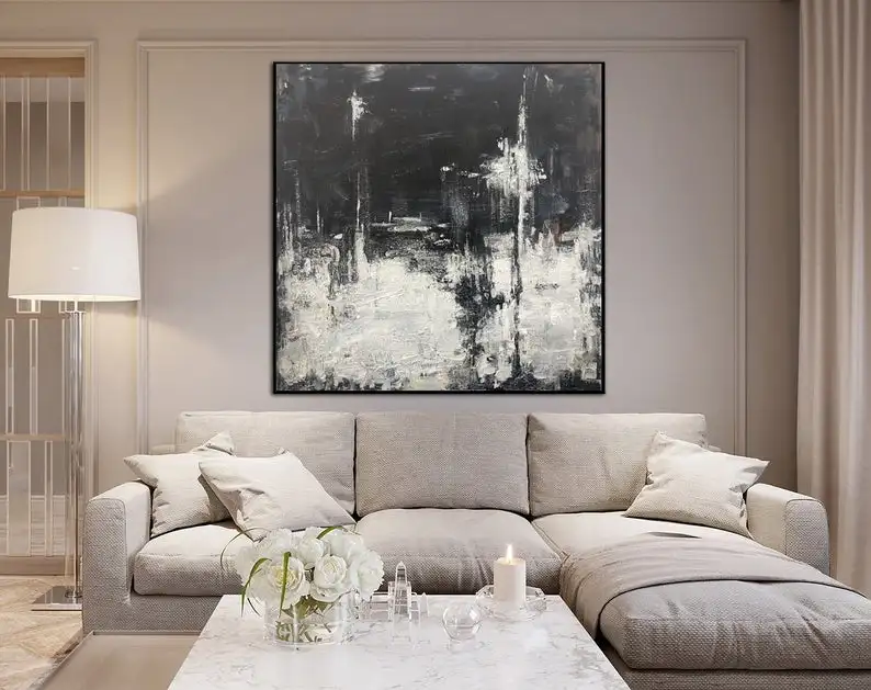 

Black And White Abstract Painting Oil Painting Extremely Unique Large Abstract Wall Art Painting Abstract Canvas Acrylic Hand