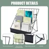 Book Signing Rack, Book Display Rack, Tabletop Magazine Display Racks, 4 Tiered Tabletop Cd Display,Comic Book Magazine Racks 4