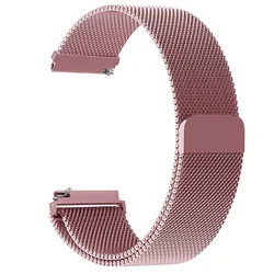 Elegant 20mm Milanese Loop Stainless Steel Watch Band Strap - 20mm (Rose pink)