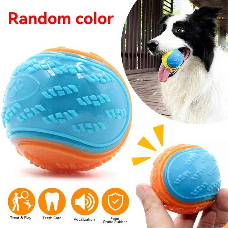 

Dog Squeaky Toy Ball Teeth Strong Rubber Durable Bouncing Chew Ball Teeth Cleaning Game Pet Training Supplies Puppy Teeth Toys