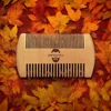 Gracemen 100% Wooden Beard Comb Double Sides for Men Anti-Static Wood Hair Comb with PU Leather Case and Great Gift to Men 6