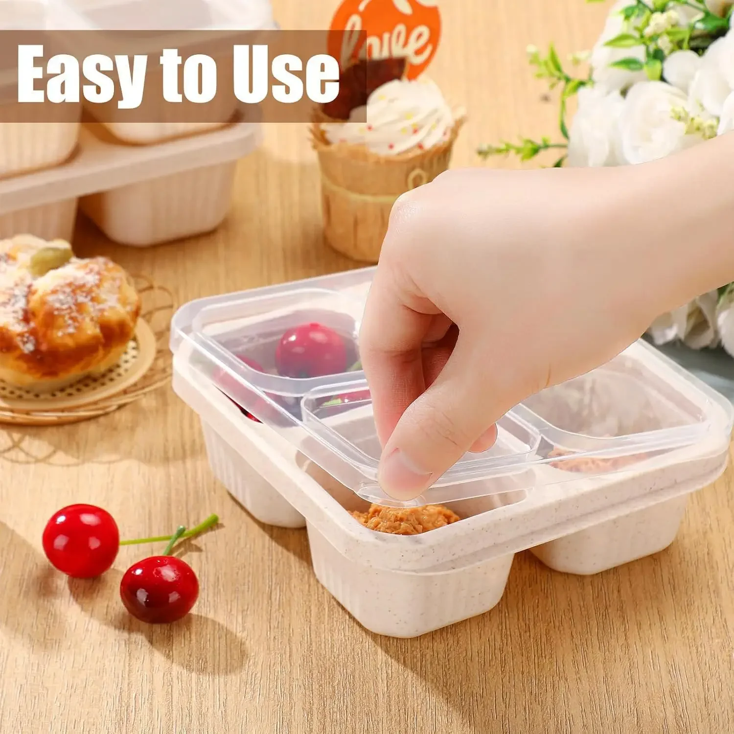 Portable Lunch Box Compartmentalized Lunchbox for Kids Adult