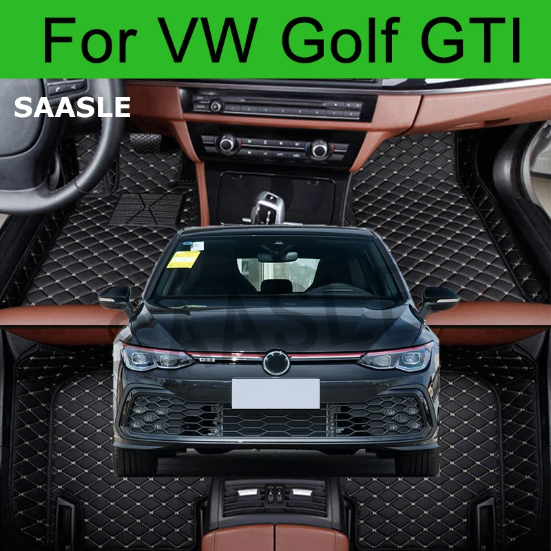 SAASLE VW 골프 GTI 2010-2025 년용 맞춤형 자동차 바닥 매트 자동..