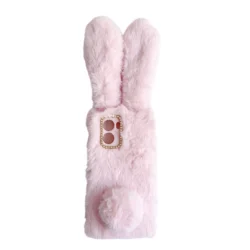 Fluffy Cute 3D Rabbit Fur Phone Case - Cozy and Adorable Cover for Nokia G42  G310 5G (Pink)