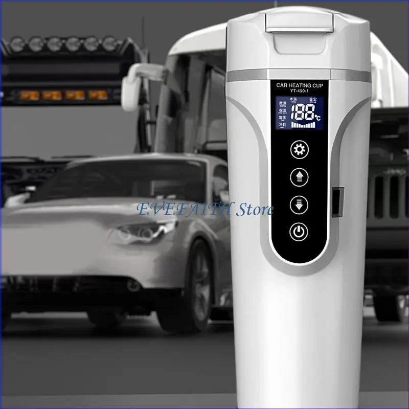 124B 12/24V 야외용 빠른 끓는 자동차 주전자 자동차 커피 머그잔 가열된 물 컵 주전자