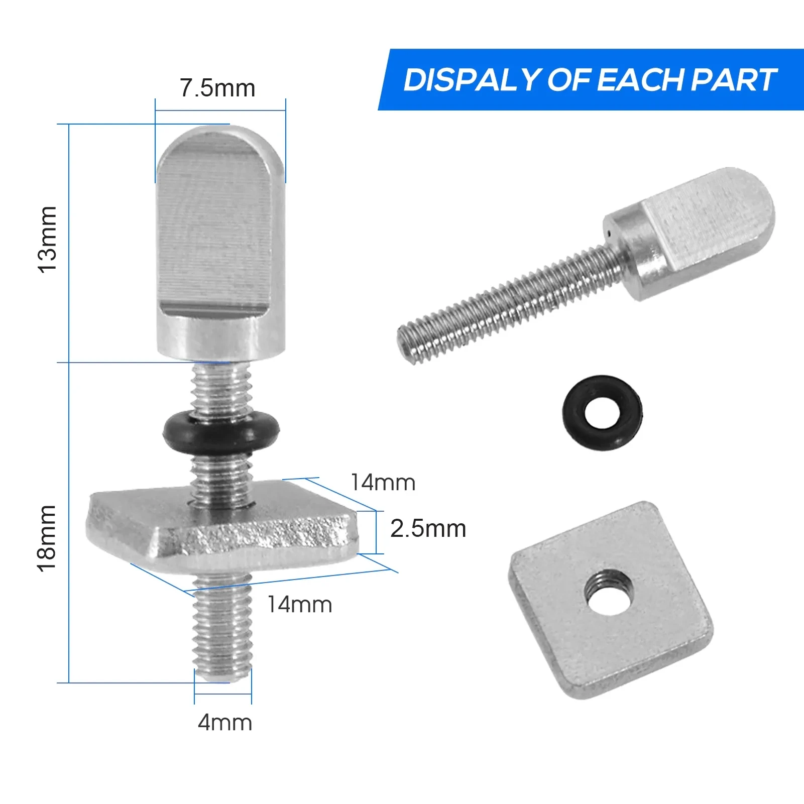 1Pcs Stainless Steel Surfboard Fin Screw M4 Surf Fin Bolts Longboard Sliding Screws Single Nails Replacing Screws