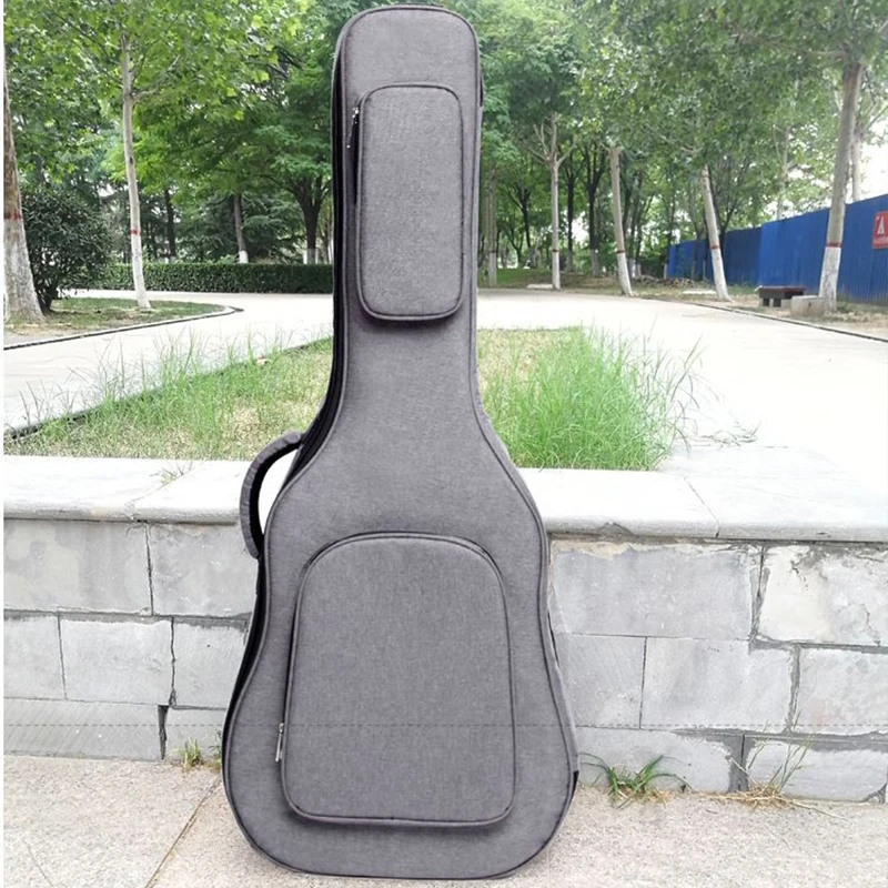Scione Case for Guitar 41 Inch 600D Oxford Fabric Classical Guitar Bags with Double Straps 25MM Thick Sponge Red Backpack K196