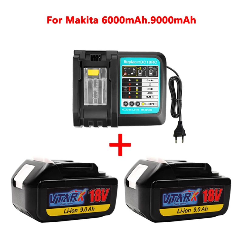 WIth Charger BL1860 Rechargeable Battery 18 V 6-9mAh Lithium Ion for Makita 18v 6ah BL1840 BL1850 BL1830 BL1860B LXT400 | Электроника