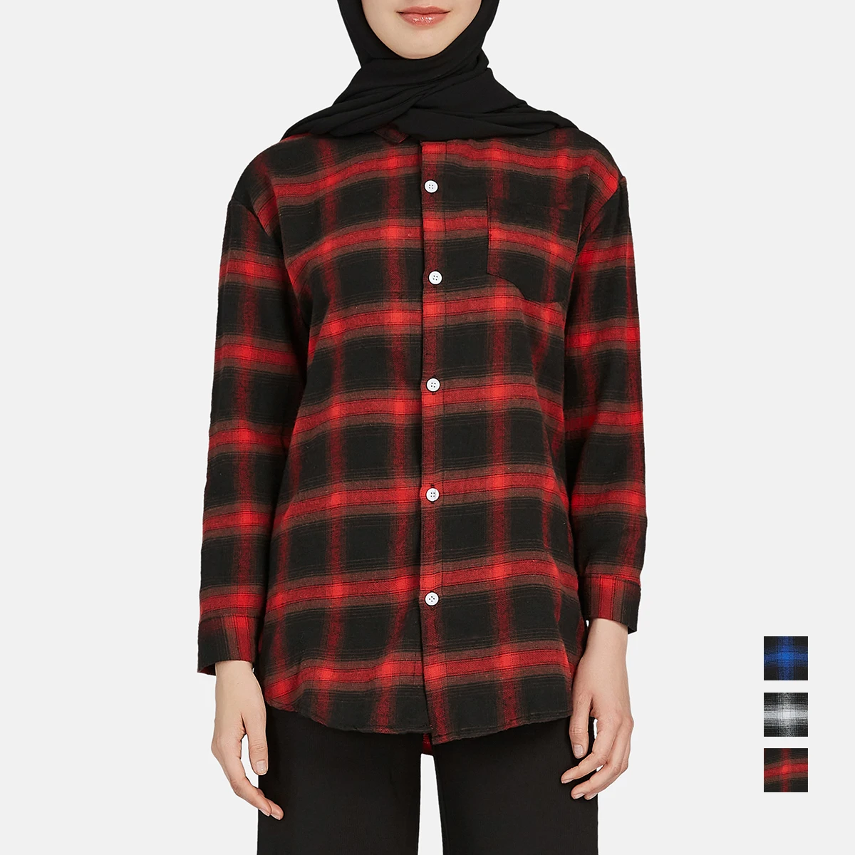 

Женская Классическая клетчатая рубашка, Повседневная мусульманская блузка с длинным рукавом, элегантные топы для девушек, одежда большого размера в арабском стиле, Турция, куртки