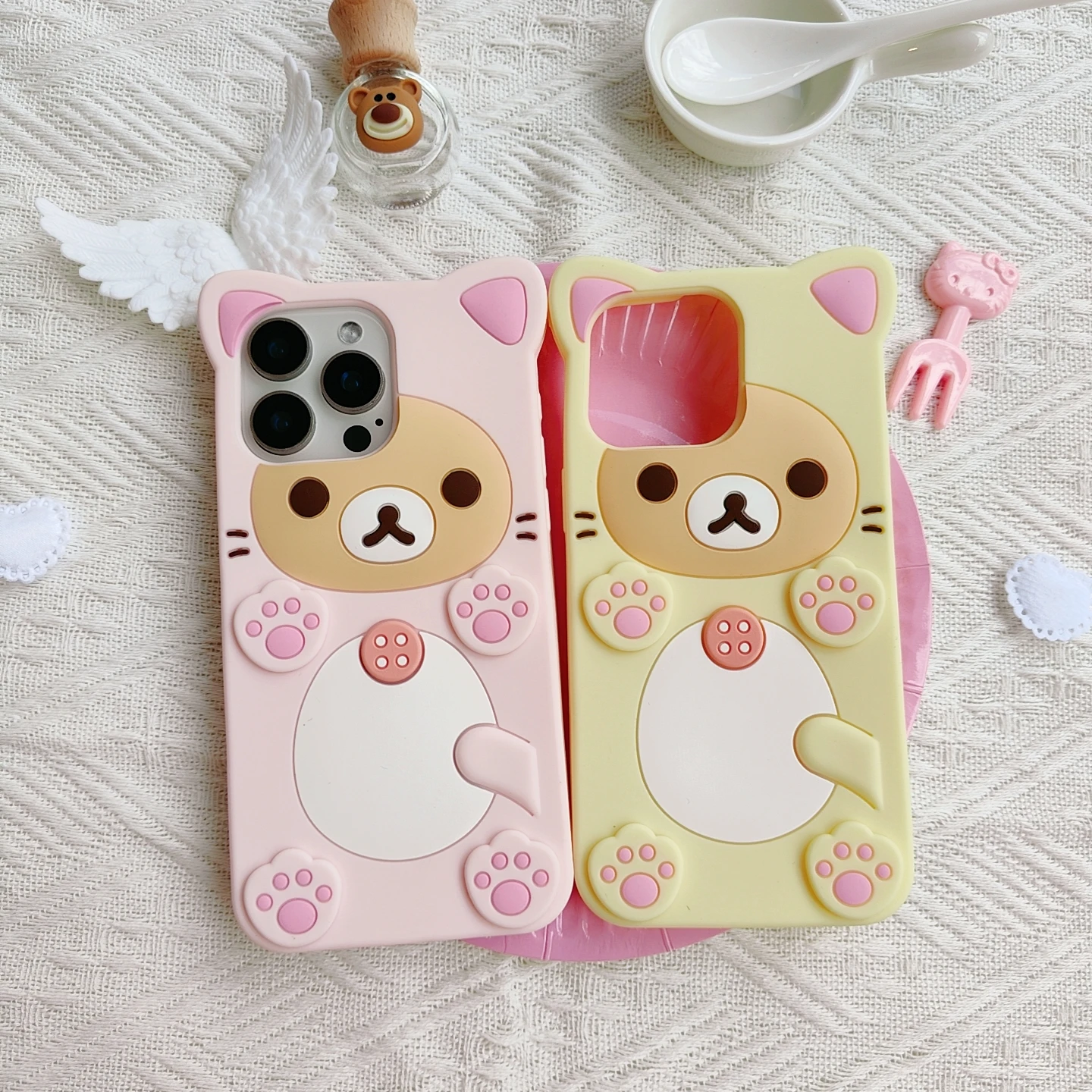 Kawaii Cartoon Bear Silicone Soft Phone Case Cover