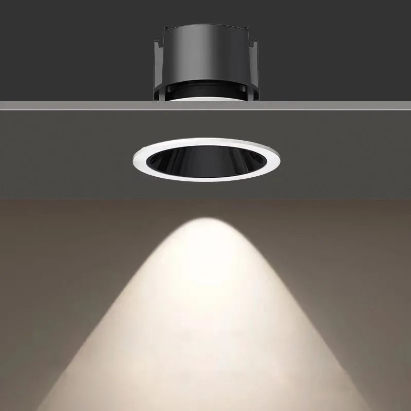 Dimmable Anti-glare Recessed LED COB Downlight Lamp 7W 10W 12W 24W 85-265V Ceiling Spot Panel Bulbs Round For Home Lighting led downlight recessed ceiling spotlight ceiling lamps
