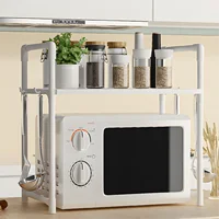 Support de rangement pour four à micro-ondes, organisateur de vaisselle pour ustensiles de cuisine de comptoir peu encombrant, étagère en plastique pour accessoires de cuisine 1 pièce 6