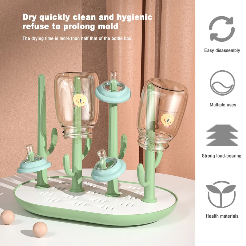 Cute Baby Bottle Drying Rack Solid Color Baby Feeding Bottle Drain Rack Holder Feeding Stuff