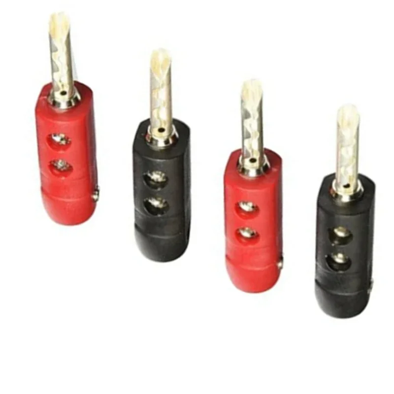 

8pcs Copper Silver Plated Banana Plug Welding Free Speaker Plug HiFi Audio Amplifier Speaker Cable Plug Connector