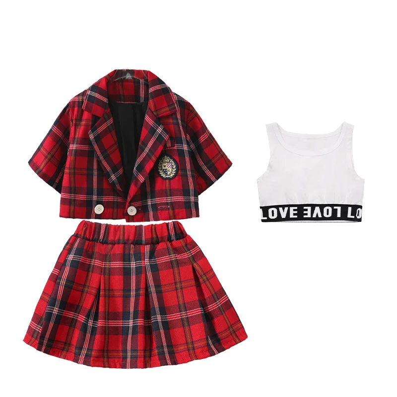 Kids K-pop Stage Outfit Girls Boys Hip Hop Clothing  Jazz Dance Costume Dance Clothes Child Performance Street Dance Wear SL9076