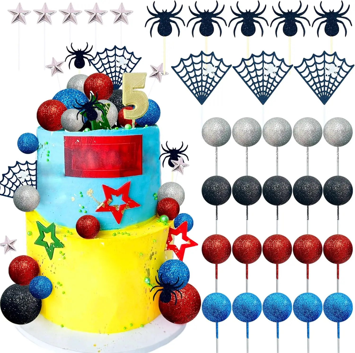 Roaring Good Time decorazione per torta di compleanno di supereroi bomboniere per feste di supereroi decorazione torta cupcake decorazione torta ragno