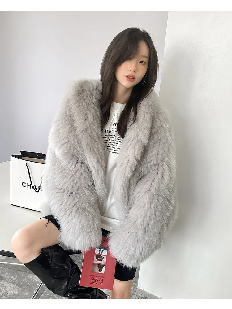 Winter Faux Fur Coat Women Hooded Loose Long Sleeve Outerwear High Street Luxury Fur Jacket Female Fashion Overcoats New