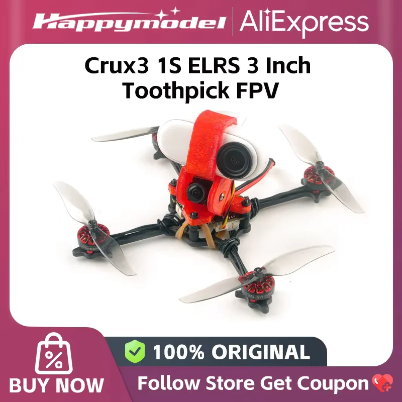 Happymodel Crux3 1S ELRS 115mm FPV Drone BNF 3 pouces Toothpick