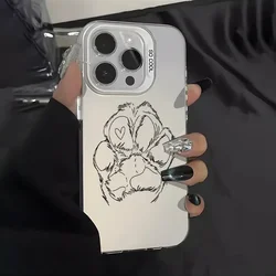 Funda para teléfono con huella de perro adorable