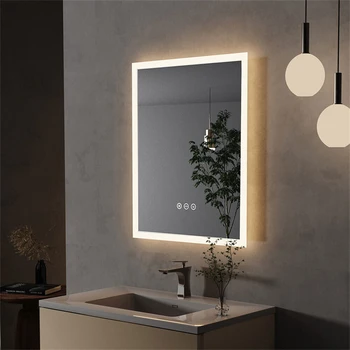LED Bathroom Mirror with Backlit 400x500mm Wall Mounted Mirror for Vanity Dimmable 3 Colors Anti-Fog with Light Memory - CRI95 2