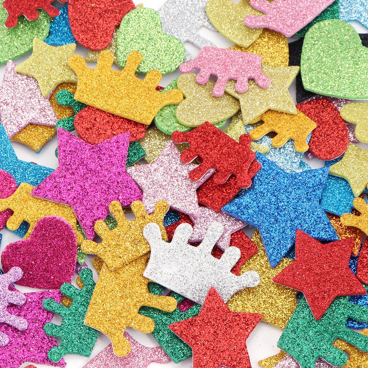 Decorative Stickers Stationery Stickers Stationery Supplies Mix Color Glitter Foam Stickers Self Adhesive EVA Stickers Kid's Arts Craft Supplies Greeting Cards Home Decoration Toy