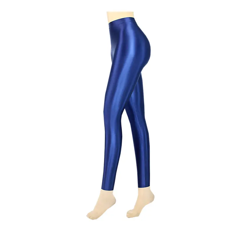 Damen-Leggings aus Satin mit hoher Taille, knöchellang, glänzende Glitzer-Strumpfhose, japanischer Stil, sexy Jeggings – Detail 11